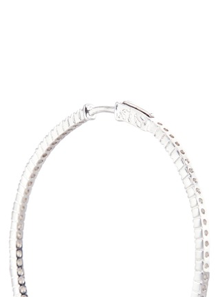 Detail View - Click To Enlarge - CZ BY KENNETH JAY LANE - 'Bella Inside Out Hoop' cubic zirconia pavé earrings