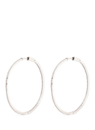 Main View - Click To Enlarge - CZ BY KENNETH JAY LANE - 'Bella Inside Out Hoop' cubic zirconia pavé earrings