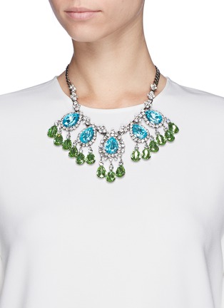 Figure View - Click To Enlarge - KENNETH JAY LANE - Crystal teardrop station necklace