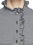 Detail View - Click To Enlarge - TORY BURCH - 'Lidia' pinstripe ruffle polo shirt