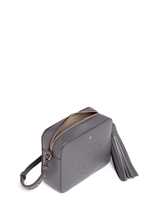 Detail View - Click To Enlarge - ANYA HINDMARCH - 'Smiley' perforated leather crossbody bag