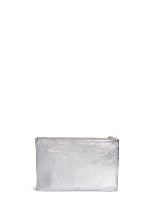 Back View - Click To Enlarge - ANYA HINDMARCH - 'Space Invaders Georgiana' embossed metallic leather clutch
