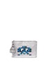 Main View - Click To Enlarge - ANYA HINDMARCH - 'Space Invaders Georgiana' embossed metallic leather clutch
