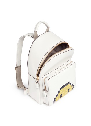 Detail View - Click To Enlarge - ANYA HINDMARCH - 'Pixel Smiley Mini' embossed leather backpack