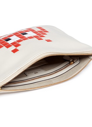 Detail View - Click To Enlarge - ANYA HINDMARCH - 'Space Invaders Georgiana' embossed leather clutch