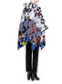Back View - Click To Enlarge - PETER PILOTTO - Hooded diamond pattern ottoman knit cape