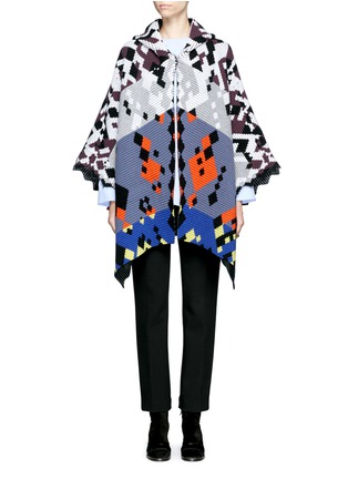 Main View - Click To Enlarge - PETER PILOTTO - Hooded diamond pattern ottoman knit cape
