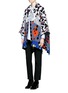Figure View - Click To Enlarge - PETER PILOTTO - Hooded diamond pattern ottoman knit cape