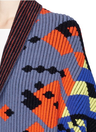 Detail View - Click To Enlarge - PETER PILOTTO - Diamond pattern ottoman knit wrap