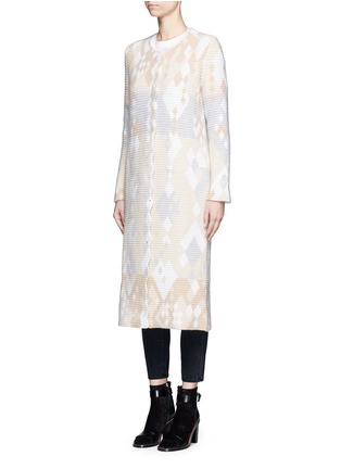 Front View - Click To Enlarge - PETER PILOTTO - Diamond pattern ottoman knit coat