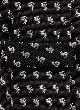 Detail View - Click To Enlarge - PAUL SMITH - Rabbit embroidery silk tie