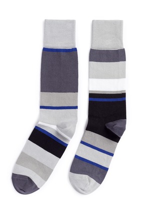 Main View - Click To Enlarge - PAUL SMITH - 'Odd' stripe and colourblock socks