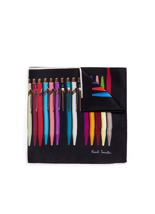Main View - Click To Enlarge - PAUL SMITH - Colour pen print silk pocket sqaure