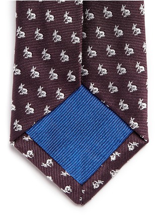 Detail View - Click To Enlarge - PAUL SMITH - Rabbit embroidery silk tie