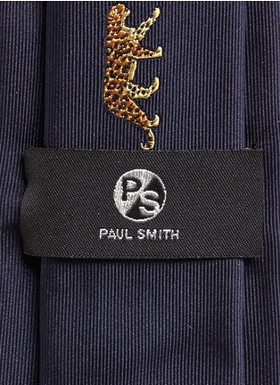 Detail View - Click To Enlarge - PAUL SMITH - Leopard embroidery silk tie