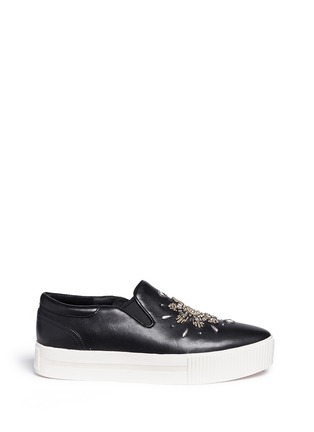 Main View - Click To Enlarge - ASH - 'Kristal' floral stud leather flatform sneakers