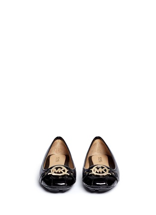 Front View - Click To Enlarge - MICHAEL KORS - 'Fulton' logo plaque patent leather flats