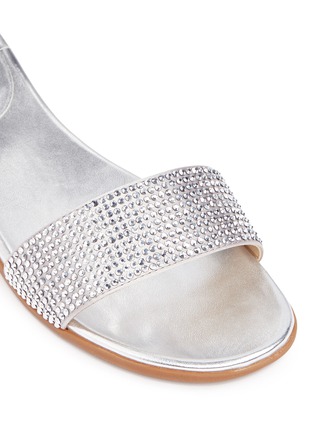 Detail View - Click To Enlarge - MICHAEL KORS - 'Eleanor' strass satin metallic slide sandals