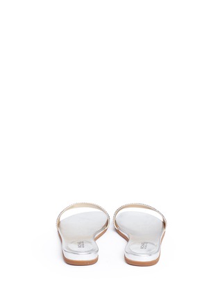 Back View - Click To Enlarge - MICHAEL KORS - 'Eleanor' strass satin metallic slide sandals