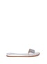 Main View - Click To Enlarge - MICHAEL KORS - 'Eleanor' strass satin metallic slide sandals