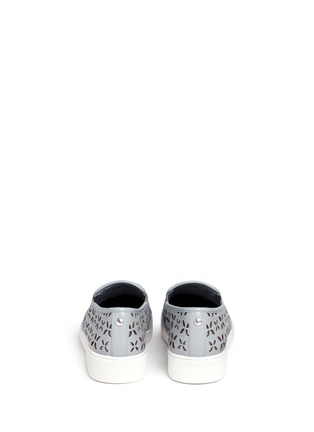 Back View - Click To Enlarge - MICHAEL KORS - 'Keaton' perforated floral leather slip-ons