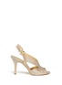 Main View - Click To Enlarge - MICHAEL KORS - 'Becky' metallic glitter lamé slingback sandals