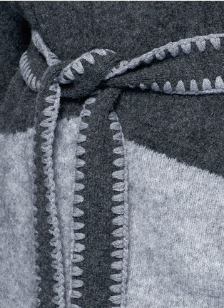 Detail View - Click To Enlarge - ALICE & OLIVIA - 'Rikkie' chevron trim wool blend poncho