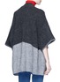 Back View - Click To Enlarge - ALICE & OLIVIA - 'Rikkie' chevron trim wool blend poncho