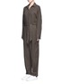 Front View - Click To Enlarge - HELMUT LANG - Tie waist utility cotton twill jumpsuit