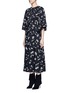 Front View - Click To Enlarge - SAINT LAURENT - Musical note print midi dress