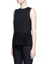 Front View - Click To Enlarge - THEORY - 'Elvnee' plissé pleat peplum jersey top