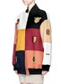 Front View - Click To Enlarge - STELLA MCCARTNEY - 'Sabine' embroidered badge colourblock varsity jacket