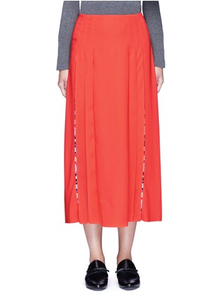 Main View - Click To Enlarge - EMILIO PUCCI - 'Cady' check star print pleated maxi skirt