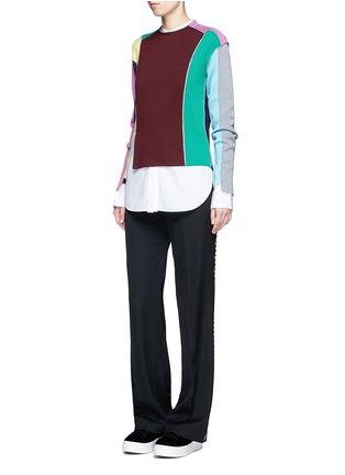 Figure View - Click To Enlarge - PORTS 1961 - Split colourbock patchwork knit sweater