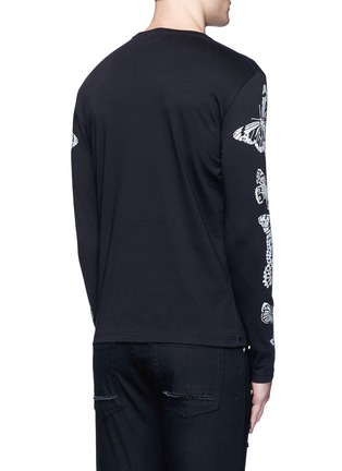 Back View - Click To Enlarge - ALEXANDER MCQUEEN - Skull print satin patch long sleeve T-shirt