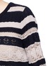 Detail View - Click To Enlarge - CHLOÉ - Drawstring waist stripe crochet knit sweater