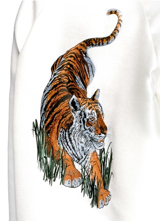 Detail View - Click To Enlarge - STELLA MCCARTNEY - Tiger embroidery duchesse satin bomber jacket