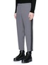 Front View - Click To Enlarge - ALEXANDER MCQUEEN - Side stripe cropped jogging pants