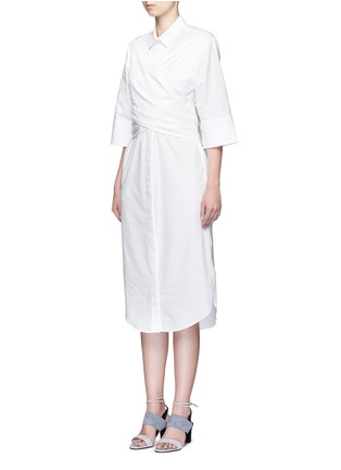 Front View - Click To Enlarge - C/MEO COLLECTIVE - 'I'm In It' wrap waist cotton shirt dress