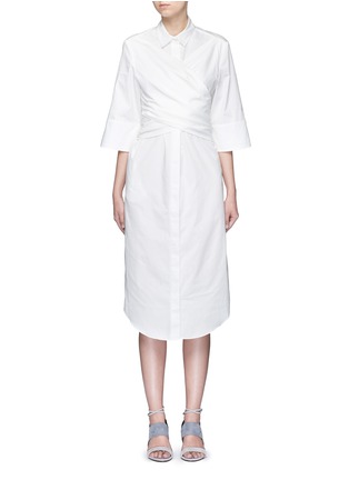 Main View - Click To Enlarge - C/MEO COLLECTIVE - 'I'm In It' wrap waist cotton shirt dress