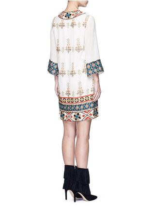 Back View - Click To Enlarge - ALICE & OLIVIA - 'Ray' embellished embroidery V-neck dress