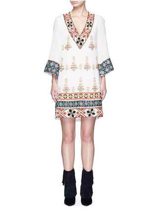 Main View - Click To Enlarge - ALICE & OLIVIA - 'Ray' embellished embroidery V-neck dress