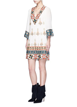 Figure View - Click To Enlarge - ALICE & OLIVIA - 'Ray' embellished embroidery V-neck dress