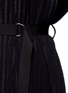 Detail View - Click To Enlarge - TOME - Cutout shoulder matelassé stripe silk blend jumpsuit