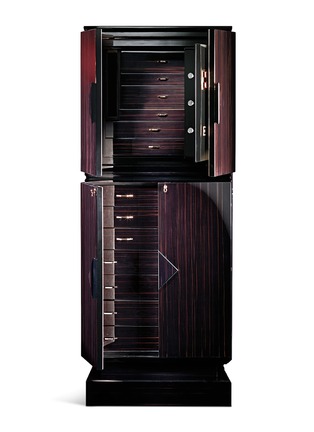 Main View - Click To Enlarge - AGRESTI - Ebony wood jewellery armoire and safe