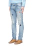 Front View - Click To Enlarge - FDMTL - 'Figure Case Study 201' boro patchwork jeans