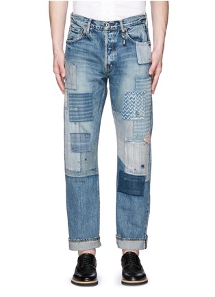Detail View - Click To Enlarge - FDMTL - 'Origin Case Study 24' sashiko boro patchwork jeans