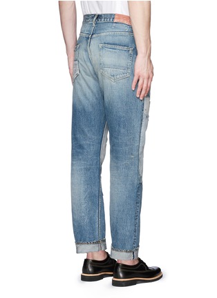 Back View - Click To Enlarge - FDMTL - 'Origin Case Study 24' sashiko boro patchwork jeans