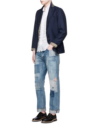 Figure View - Click To Enlarge - FDMTL - 'Origin Case Study 24' sashiko boro patchwork jeans