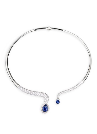 Main View - Click To Enlarge - MELLERIO - Mellerio cut sapphire diamond pavé torque necklace